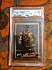 LEBRON JAMES 2016 Panini Stickers European Edition FINALS MVP FOIL PSA 8 NM #424