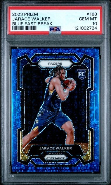 Jarace Walker 2023 Panini Prizm RC Blue Fast Break SP /150 PSA 10 #168 Pacers