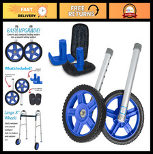 8" Off-Road Walker Wheel Kits with Flexfit Universal Ski Glides - Blue Mobility