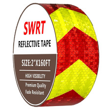 Red/Yellow Reflective Tape, Outdoor, Waterproof, Strong Adhesive, Caution Hazard