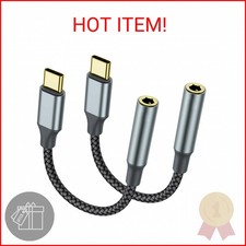 TIPSEAN USB C to 3.5mm Headphone Jack Adapter 2 Pack , USB-C to Aux Audio Dongle