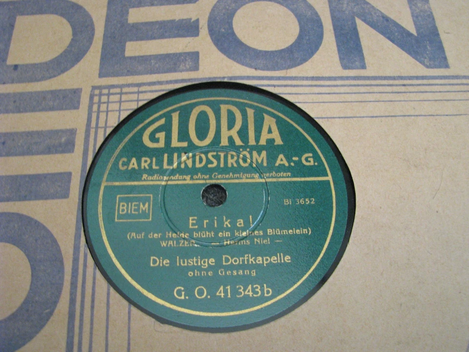 Herms Niel-Erika 10" LP-Walzer-19?? Germany-78 RPM-Gloria Karl Lindström AG-WW2 - Bild 2 von 4