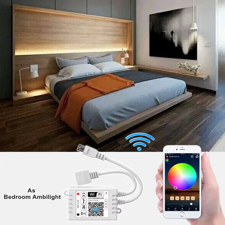 WiFi RGB LED Strip RF Controller 24Key Remote For DC12V-24V 5050 RGB LED lights - Image 4 of 4