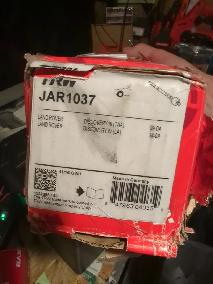 Extremo de varilla de amarre interior interior lado derecho pasajero delantero o trasero JAR1037 TRW Foto 2 de 4