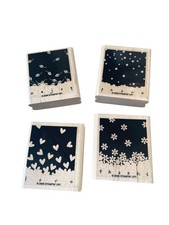 Stampin' Up "Gently Falling" Wood Mount Stamp Set 4-Piece Background