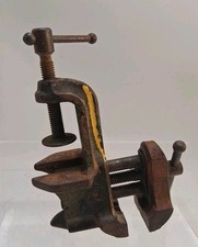 Vintage Stanley USA Clamp on Vice for Table Top Bench 1.5" Jaws With Anvil