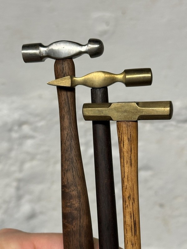 LOT OF (3) VTG Brass Mini French Jeweler's Hammer Watchmakers Gunsmith Tool HTF