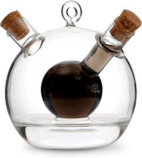 2-in-1 Oil and Vinegar Dispenser Cruet, Glass, Cork Stopper