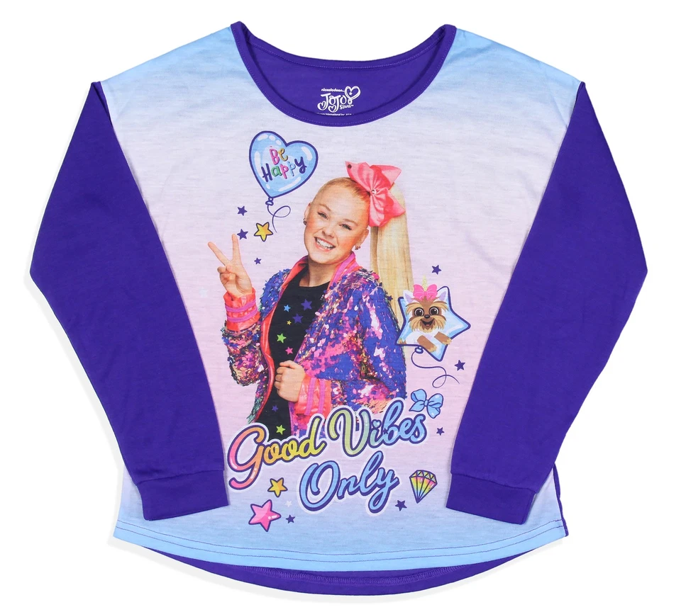 Conjunto de pijama de 2 piezas de camisa y pantalón solo para niñas JoJo Siwa Foto 3 de 4