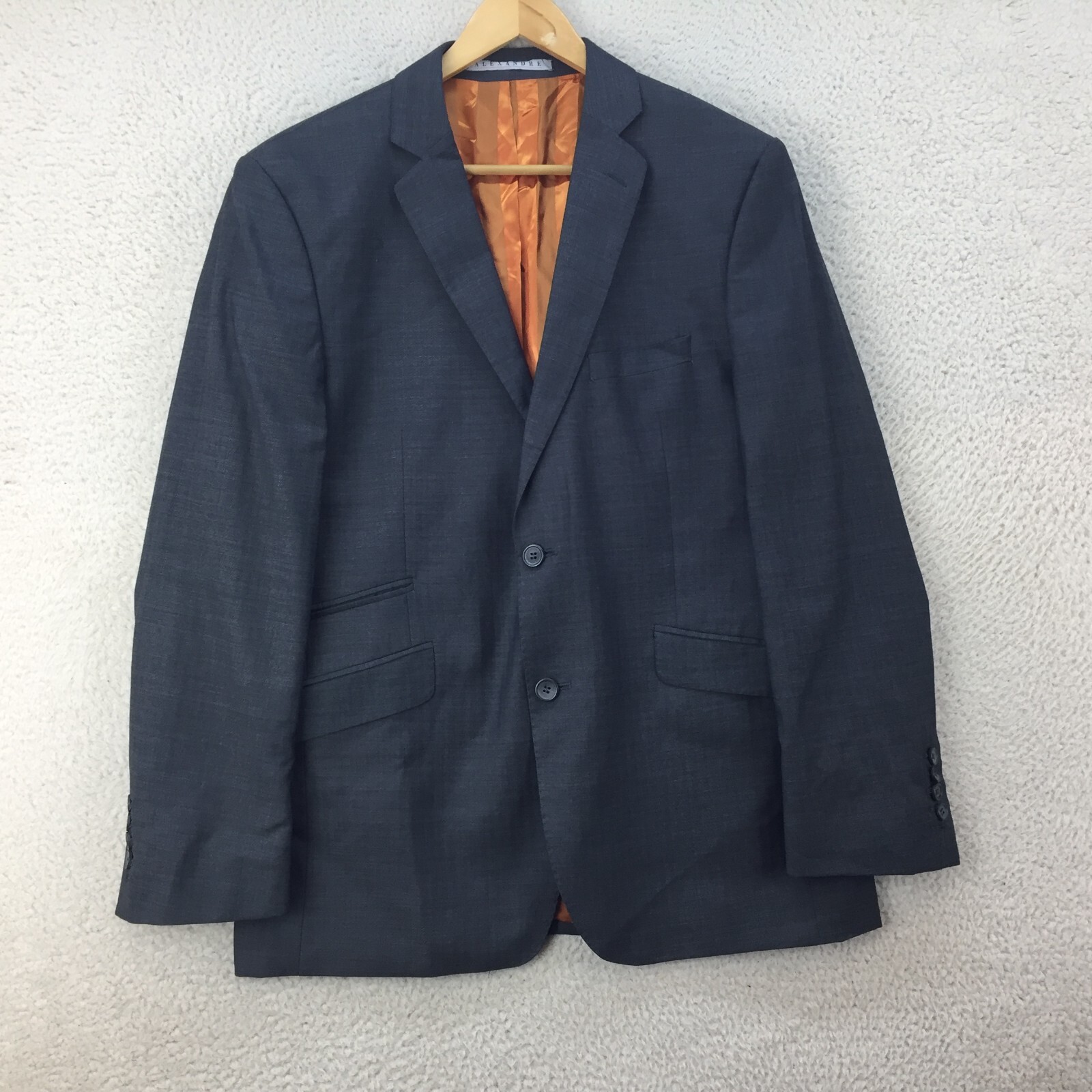 FILA Giacca blazer Alexandre Savile Row lusso in lana grigia vestibilità regolare da uomo taglia UK 42R