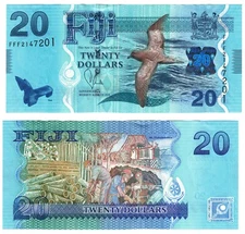 2012 Fiji P117 20 Dollar Banknote UNC Flora Fauna Series