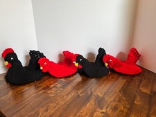 Crochet Hen Chicken Hotpad Potholder Oven Mitt Handmade 7-8" across. 5 total
