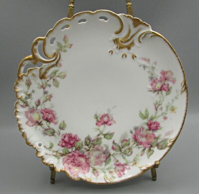 Haviland Pierced Bon Bon- Pink Roses - H1939 variant