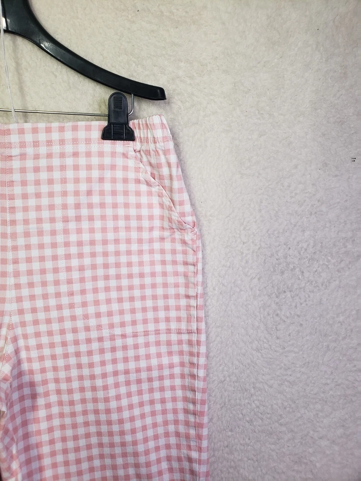 Pantalones Cortos Croft & Barrow Mujer Extra Grandes Rosa Cuadros Algodón B Tiro Alto Bermudas Foto 3 de 4
