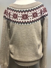 Edgehill Collection Little Boy's Fair Isle Beige Red Green Sweater Holiday SZ 6