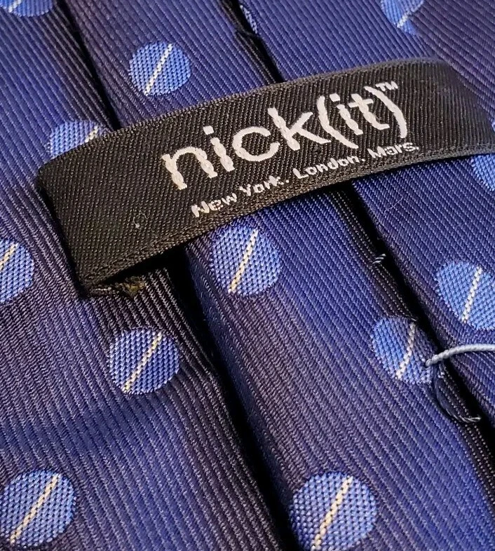Corbata nick(it) azul geométrica seda 58x3,5" Bulldog Británico Foto 3 de 4
