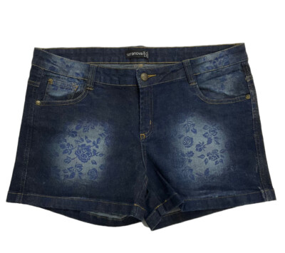 Terranova Womens Shorts Size Large 32 Blue Denim Stretch #7  