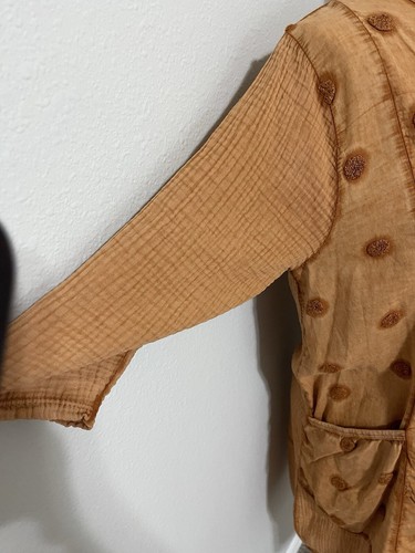 Made In Italy Womens Burnt Orange Cotton Dress/Tunic Pockets Lagenlook - Picture 6 of 11