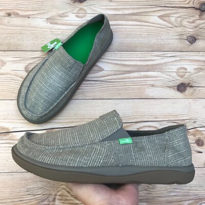 *New* Sanuk Vagabond Tripper Grain Slub Grey Slub Slip-On