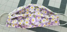 KIDS Purple Daisy's Washable Handmade Cotton Face Mask with adjustable ears