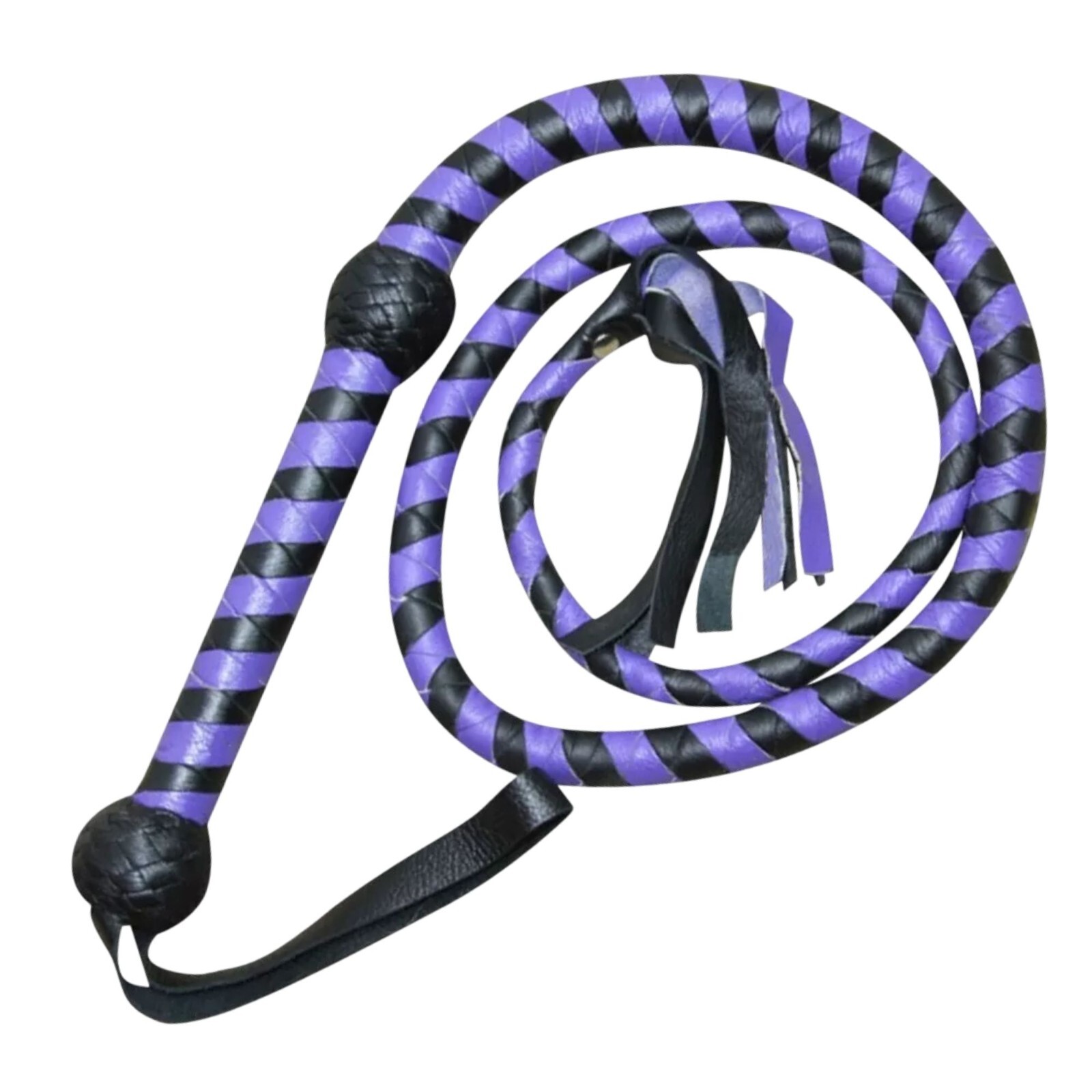 Twin Pack 4-Feet Cowhide Bullwhip 12-Plait Handmade Heavy Duty Leather