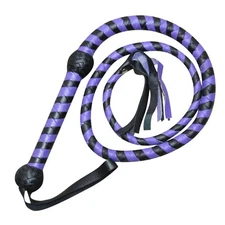 Twin Pack 4-Feet Cowhide Bullwhip 12-Plait Handmade Heavy Duty Leather