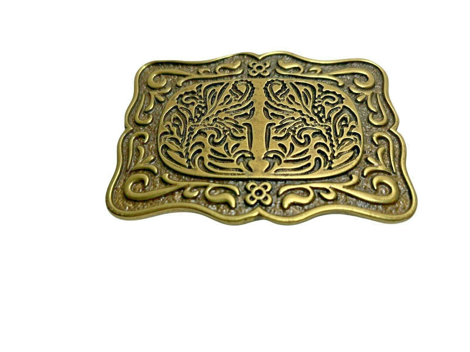 Vintage Designer Geometric Belt Buckle Brass eBay