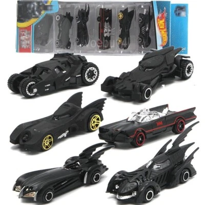NEW Set of 6 Batman Batmobile Car Model Toy Vehicle Metal With Box Xmas Gift