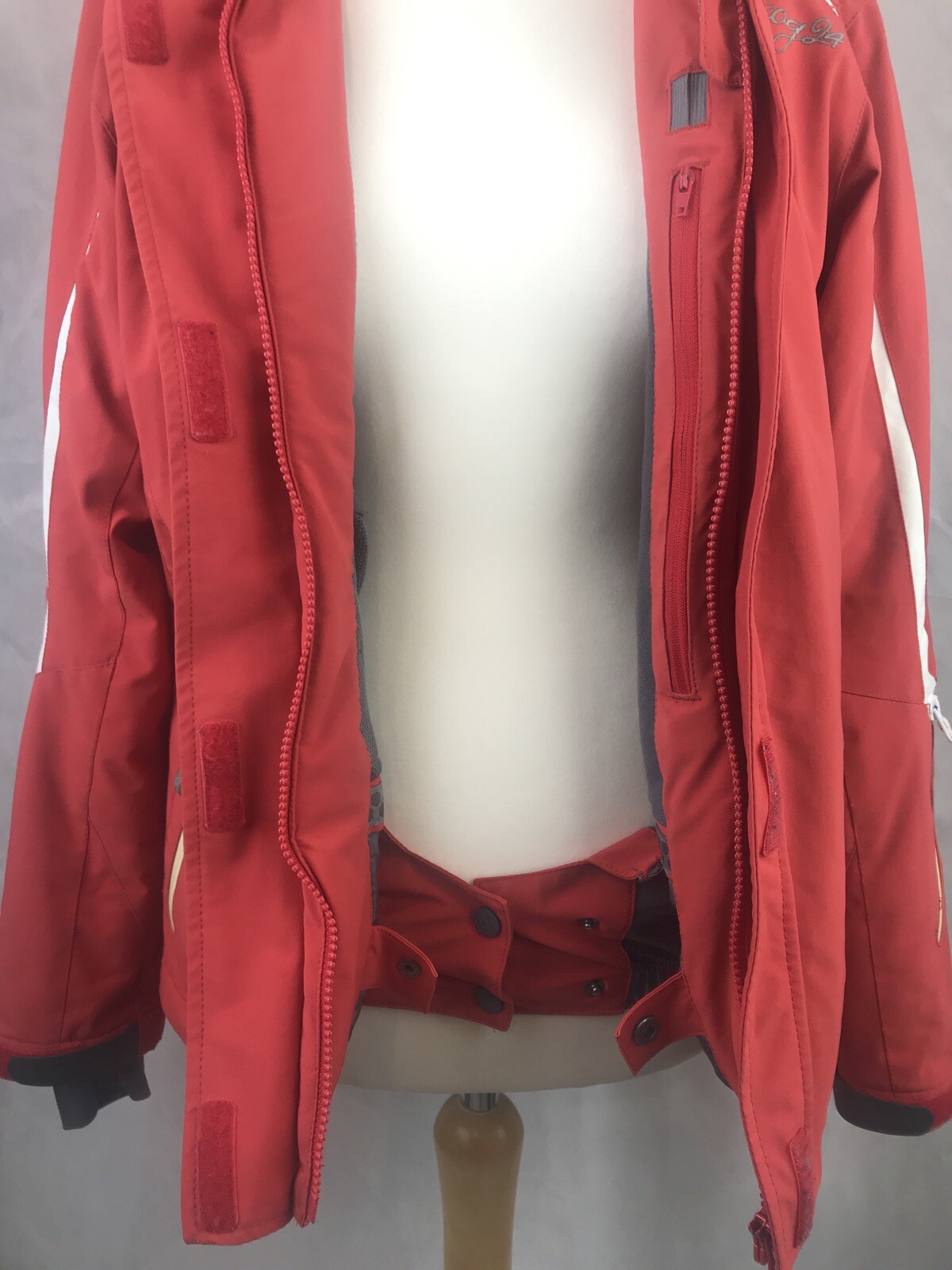 Tog 24 Red Hooded Padded Zip Up Active Jacket UK10/12 Water Resistant