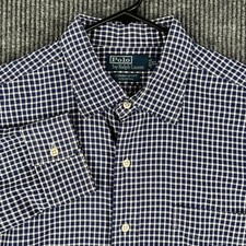 Polo Ralph Lauren Shirt Mens XL Blue Check Long Sleeve Button Up Curham Sport
