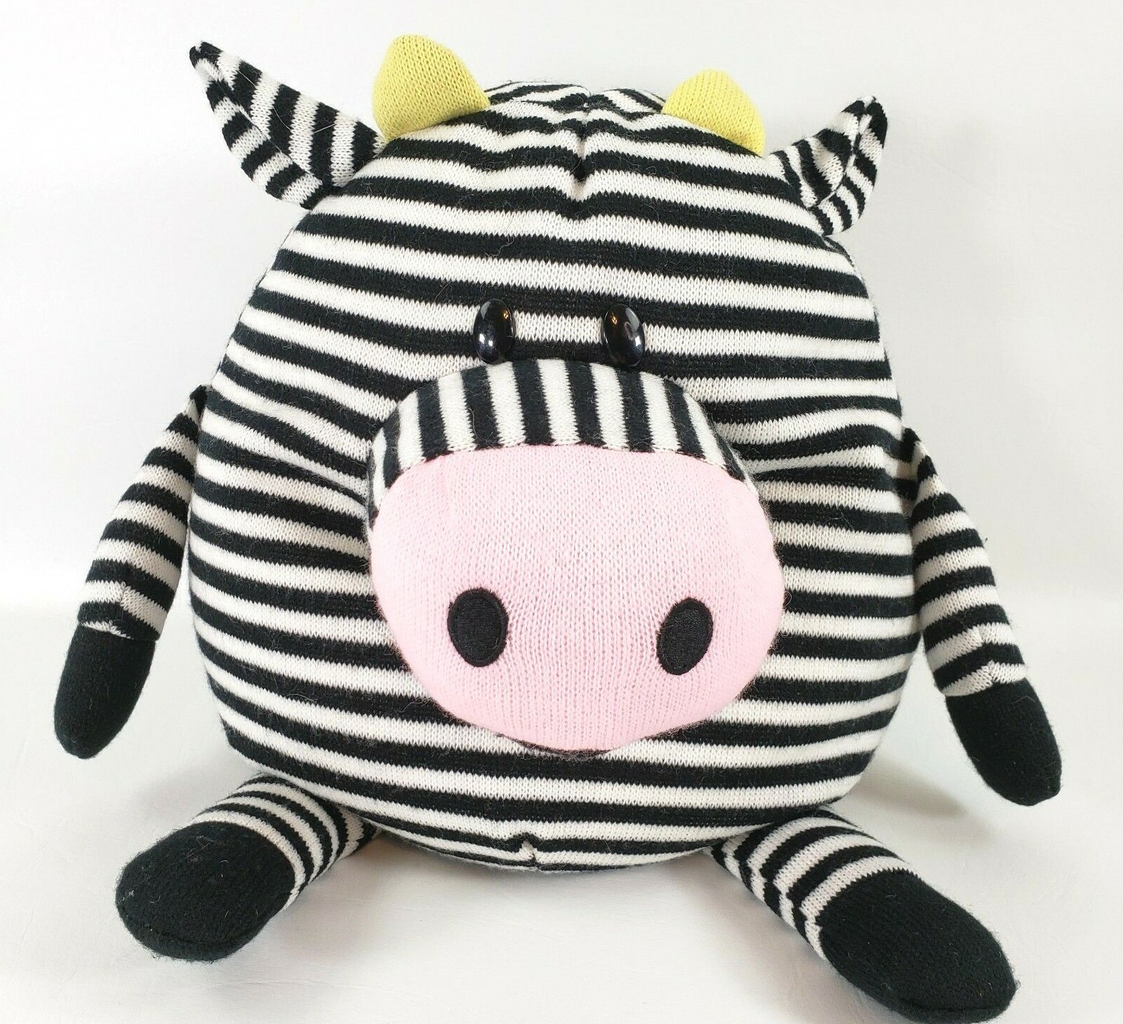 Mushable Pot Bellies Striped Cow Zebra, Bean Bag Body, 11" x 10"
