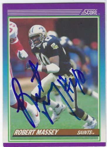 Autographed Robert Massey New Orleans Saints 1990 Score Football Card #149 - Imagen 1 de 1