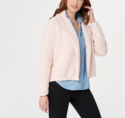 CozyChic Ribbed Shawl Collar Cardi 