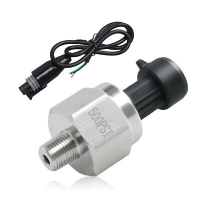 #ad High Quality Pressure transducer 500 PSI Stainless Kit for Oil Fuel Air Water $15.91