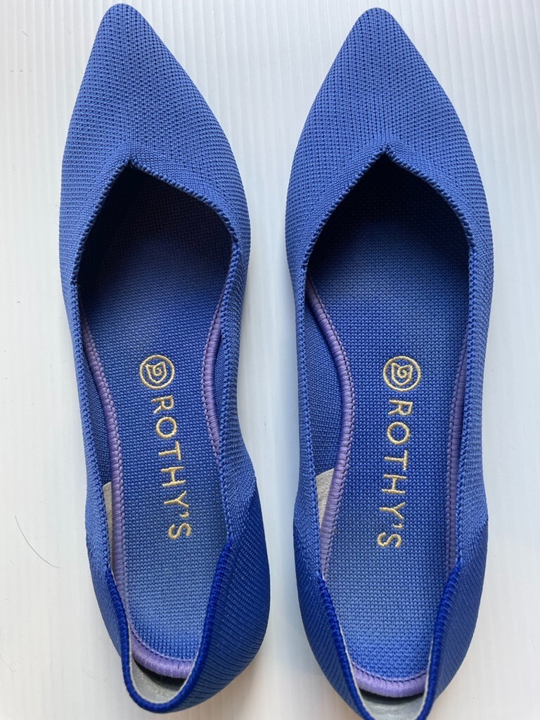 Rothy's Pointed Toe Textile Flat Shoes Women's Purple… Gem