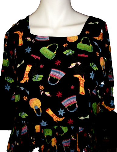 VTG Y2K Coldwater Creek Maxi Dress WHIMSY SHOPPING Print COTTAGE NORM CORE SZM - Picture 2 of 17