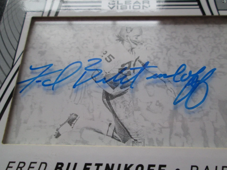 FRED BILETNIKOFF 2016 PANINI CLEAR VISION SIGNATURES AUTOGRAPHED CARD # 34/50 - Image 2 of 4