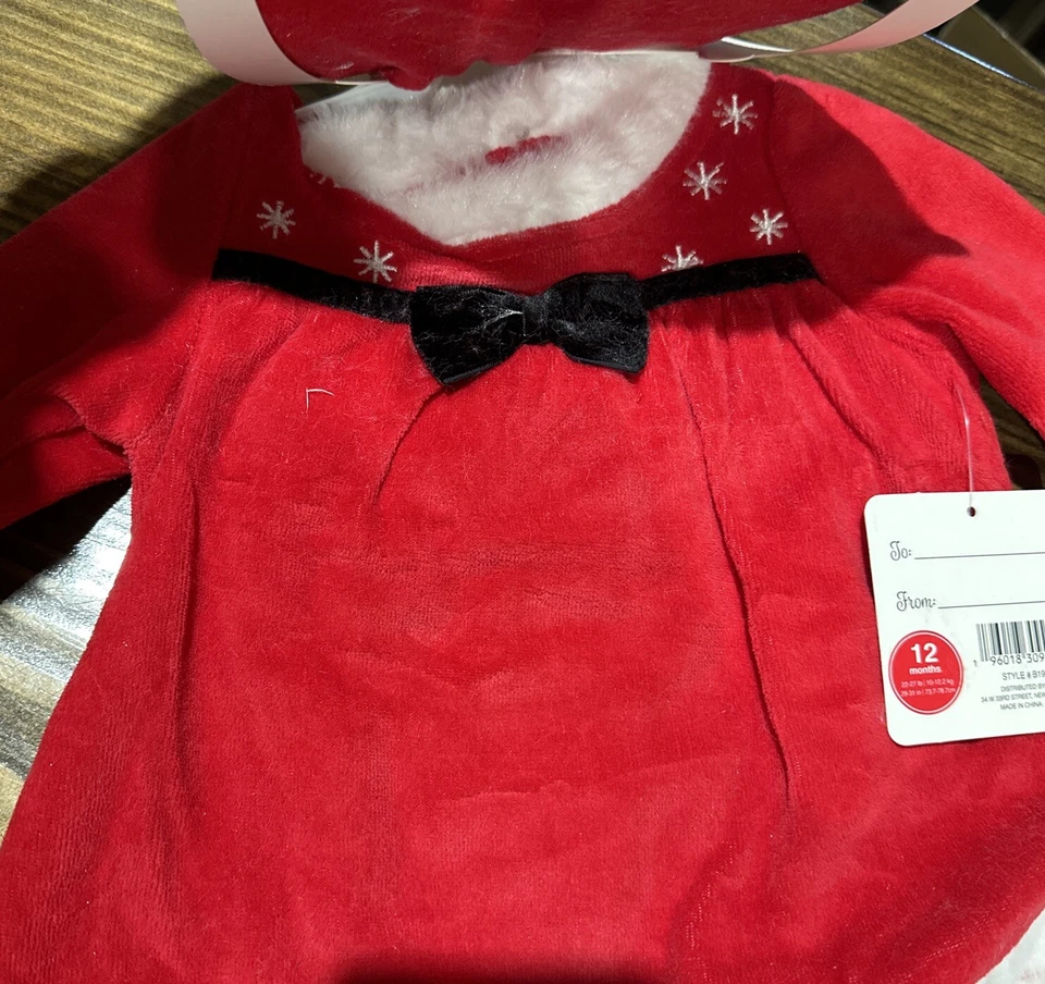 Bon Bebe 3 изделия Санта-Клаус Рождественский/праздничный наряд комплект размер 12 месяцев новый - Изображение 2 из 3