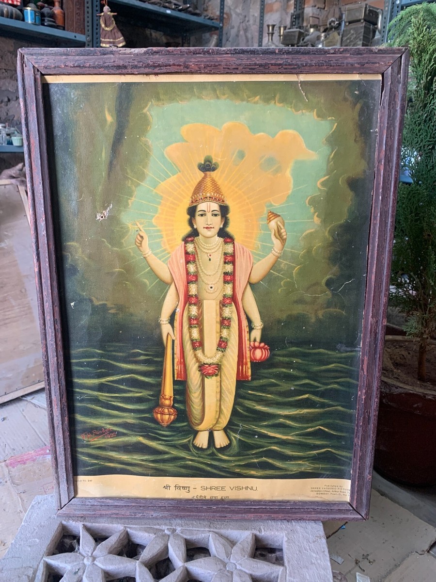 Carreau Céramique Vintage - Vishnu - Mythologie Hindoue - Japon (HOMMESS)