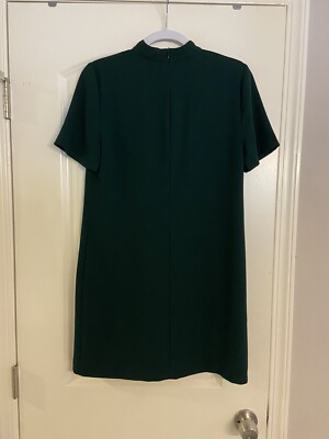 green choker dress zara Womens Size Small V Neck Plunge Shift Mini Forest New winter fashion
