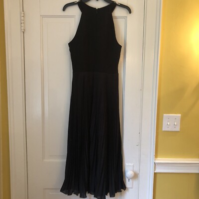 Halston Heritage Crepe Midi Dress, Black Size 4 | eBay