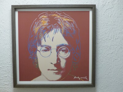 Andy Warhol ''JOHN LENNON'' Lithografie 50 x 50 cm , limitiert u wertig ''GERAHMT''