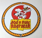 Vintage Dog n Suds Sign - Root Beer & Hot Dogs Advertising Porcelain Sign