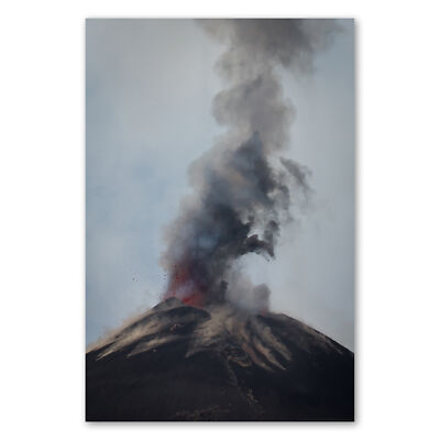 Postereck 0413 Poster Leinwand Vulkanausbruch Ätna, Sizilien Rauch Lava Magma