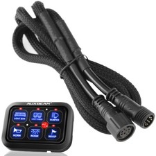 Auxbeam Bc60 6 Gang Rgb Switch Panel 47inch Extended Line Dc 12v-24v 8 Pin Black