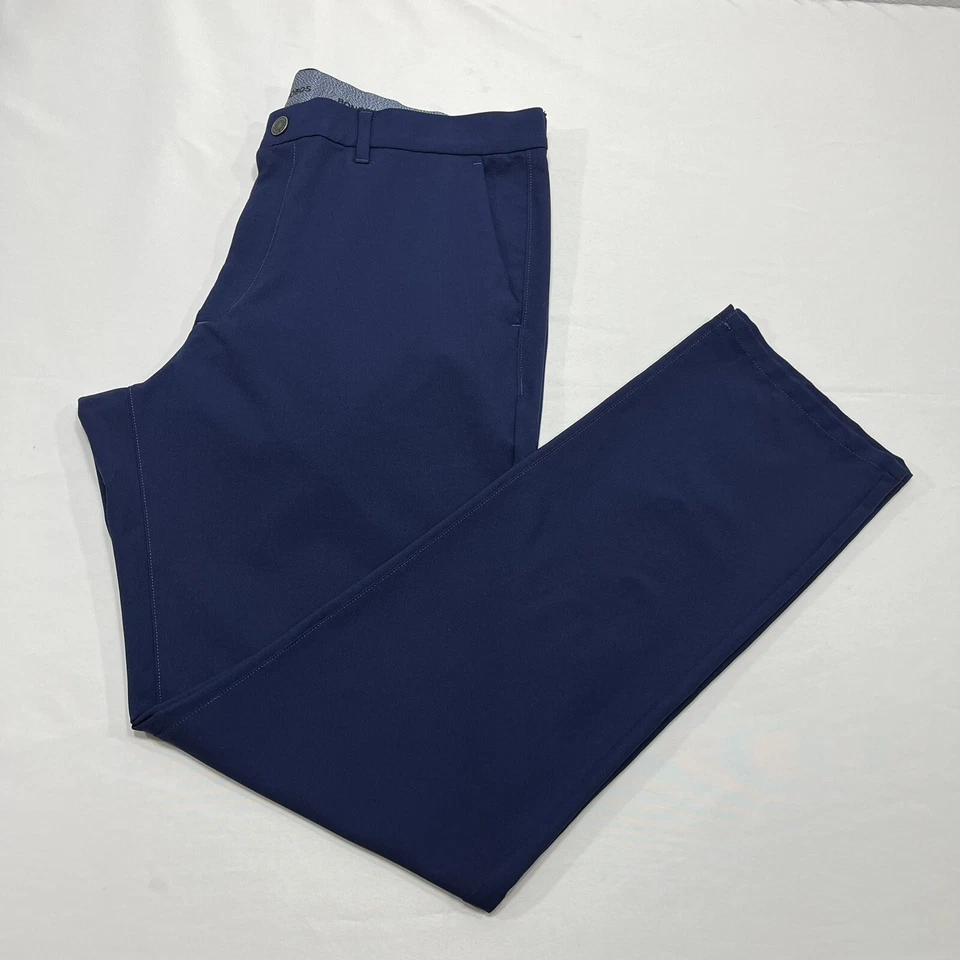 BONOBOS Slim Fit Golf Pants Navy Blue Stretch Flat Front Performance 38X34 - Image 4 of 4