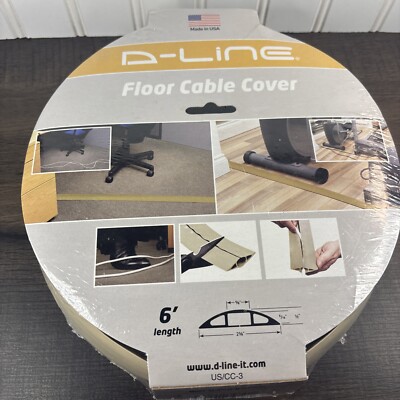 D-Line 6ft Floor Cord Cover Floor Cable Protector, Don t Trip! Tan