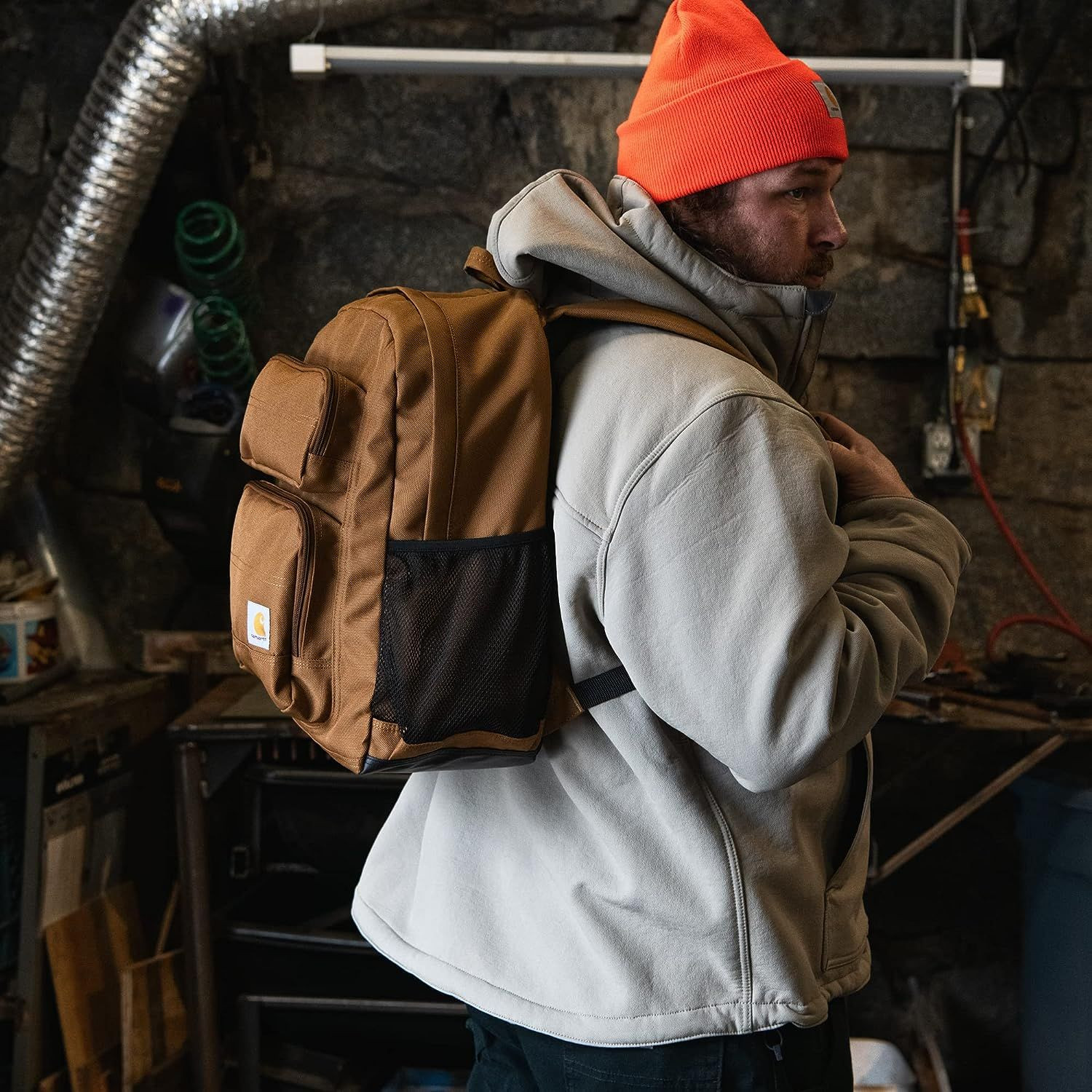 Carhartt Legacy Standard Work Backpack with Padded Laptop Sleeve and Grey 