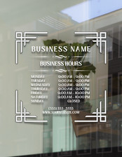 CUSTOM BUSINESS STORE HOURS SIGN - VINYL DECAL 11.5" WIDE - GLASS WINDOW DOOR