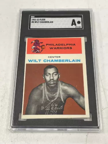 1961-62 Fleer Basketball Wilt Chamberlain #8 SGC Authentic BS53